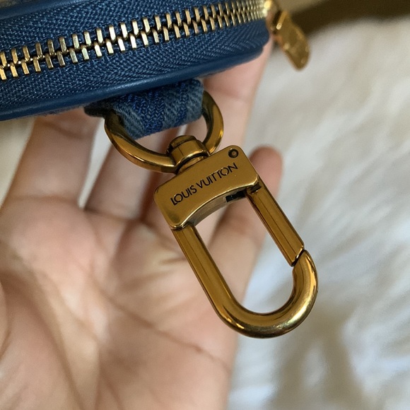 Louis Vuitton Navy Blue Monogram Denim Round Bag Charm and Key Holder - Picture 12 of 17
